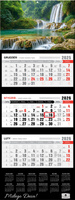 Kalendarz 2026 trójdzielny premium z wypukłą główką Wodospad KT2 V90