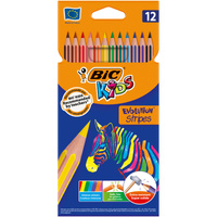 Kredki ołówkowe Eco Evolution Stripes BIC Kids 12 kolorów
