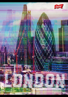 Paczka Zeszyt A5 60k kratka glitched city mix pakiet 10 sztuk