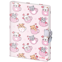 Pamiętnik z kłódką B6 Koty 60k. gładki