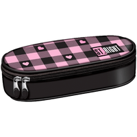 Piórnik saszetka usztywniona z wewnętrzną klapką Pink Checkered