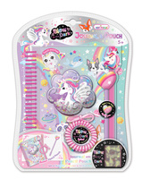 Notatnik na spirali w saszetce z akcesoriami Jednorożec