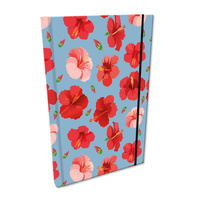 Notes A5 kratka z gumką Soft Touch Hibiskusy w jeansie