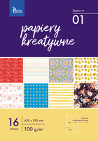 Papiery kreatywne zestaw 1 100g/m2 16 ark.
