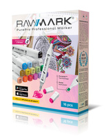 Promarkery alkoholowe Rawmark PurePro pastel 16 kolorów