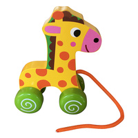 Drewniana Żyrafa do ciągnięcia SPW84983 AN01