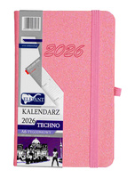 Kalendarz 2026 Techno A6 tygodniowy różowy