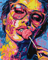 Malowanie po numerach IDEYKA 40x50cm Dziewczyna z cukierkiem