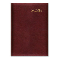 Kalendarz 2026 książkowy A5 dzienny bordowy SK2
