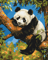 Malowanie po numerach BRUSHME 40x50 cm Leniwa Panda