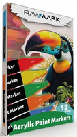 Markery akrylowe RAWMARK 12 kolorów