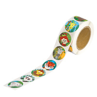 Naklejki motywacyjne na rolce Zwierzątka Dżungla 500 szt.