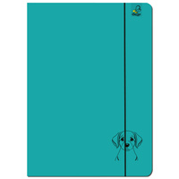 Paczka Teczka A4 z gumką Labrador turkus 5 sztuk