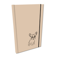 Notes A5 gładki z gumką Soft Touch lakier UV buldog beż