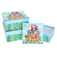 Pudełka ozdobne na prezenty PUD-2100B-KW wzór dziecięcy 3 sztuki