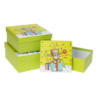 Pudełka ozdobne na prezenty PUD-22004-KW-GL wzór dziecięcy 3 sztuki