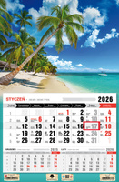 Kalendarz 2026 trójdzielny jednodzielny Tropik KTJ1  V43