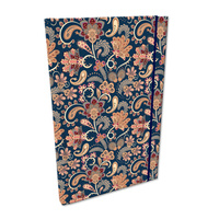 Notes A5 kratka z gumką Soft Touch Paisley Kwiaty Blue