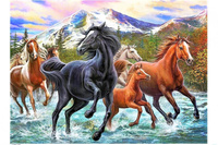 Diamentowa mozaika - Konie w górach NO-1007747