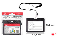 Etui MP na identyfikator czarne poziome ze smyczą