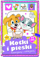 Kotki i pieski. Kolorujemy i naklejamy