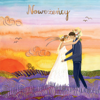 Karnet KW Ślub  Para w lawendzie