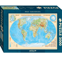 Puzzle 2000 Świat fizyczny mapa 1:35 000 000