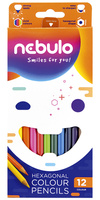 Kredki sześciokątne Nebulo 12 kolorów