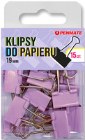 Klipsy do papieru Penmate Fiołkowe 19 mm TT8320
