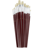 Pędzle 579  płaskie 12 szt. od 1 do 12  szczecina