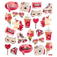 Naklejki różowe Gadżety 24 szt.