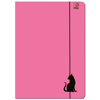 Paczka Teczka A4 z gumką Kot różowy 5 sztuk