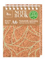 Kołonotatnik A6 oprawa korkowa 70g/m2 80 kartek