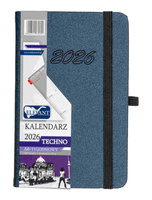 Kalendarz 2026 Techno A6 tygodniowy grafitowy