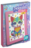 Obraz cekinowy z ramą Kot