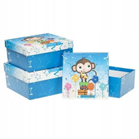 Pudełka ozdobne na prezenty PUD-22005-KW-GL wzór dziecięcy 3 sztuki