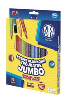 Kredki ołówkowe trójkątne Jumbo 18 kolorów z temperówką