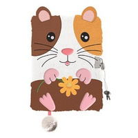 Pamiętnik A5 Włochacz z kłódką 3D My Little Friend Guine Pig 96 k.