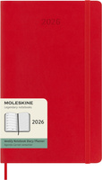 Kalendarz 2026 12M Moleskine L tygodniowy miękka oprawa Scarlet red 13x21cm