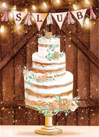 Karnet B6 z kieszonką Ślub tort boho