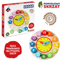 Zegar drewniany pomysłowy skrzat